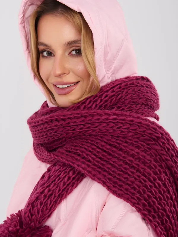 Factory Price Bordo pleten šal s cofki