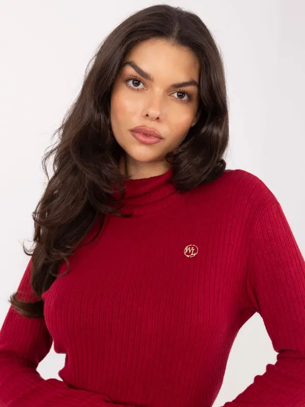 LAKERTA Bordo pulover z ovratnikom