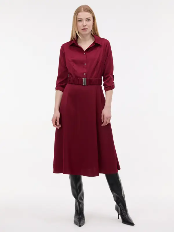 Orsay Bordo srajčna obleka ORSAY