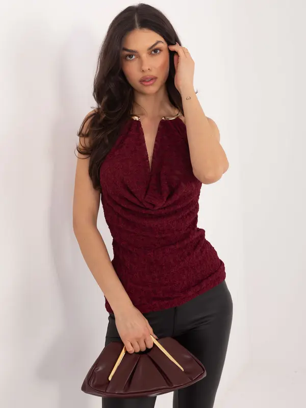 Italy Moda Bordo top z izrezom