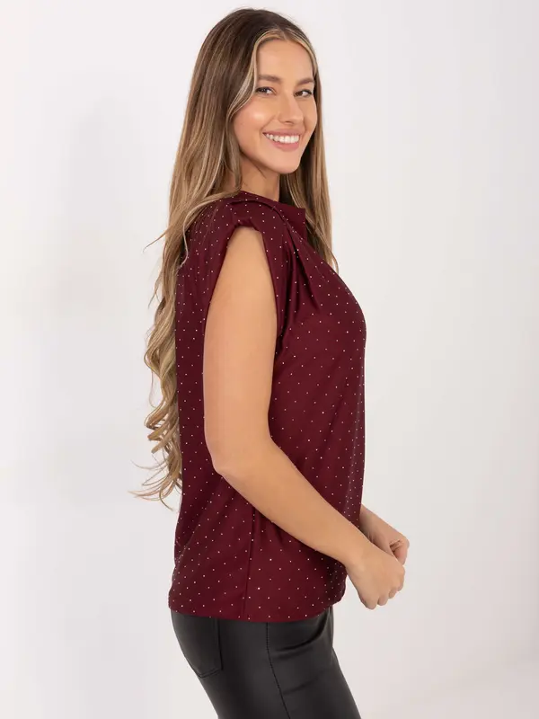 Italy Moda Bordo vzorčasta bluza