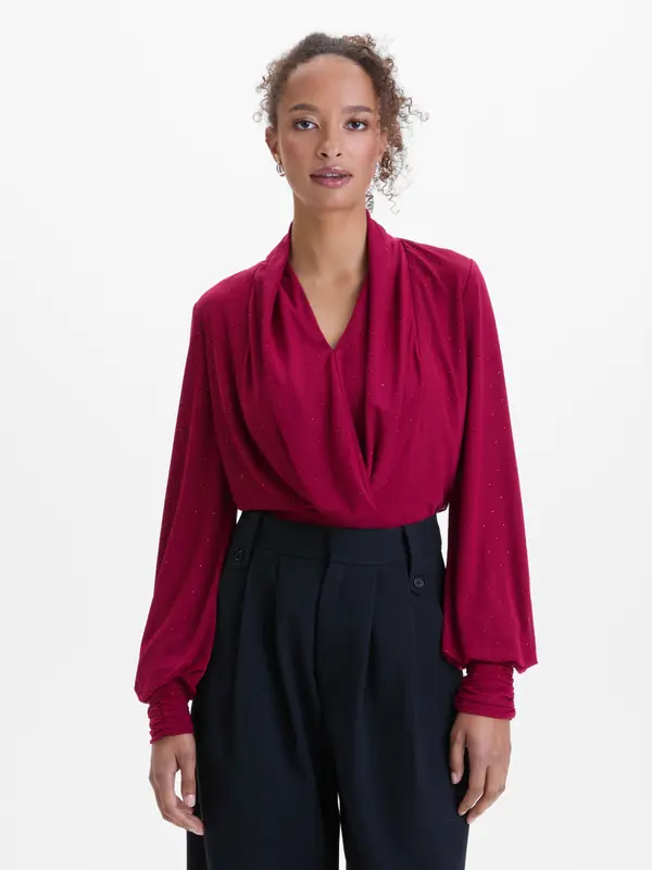 Orsay Bordo ženska bluza z okrasnimi kamni