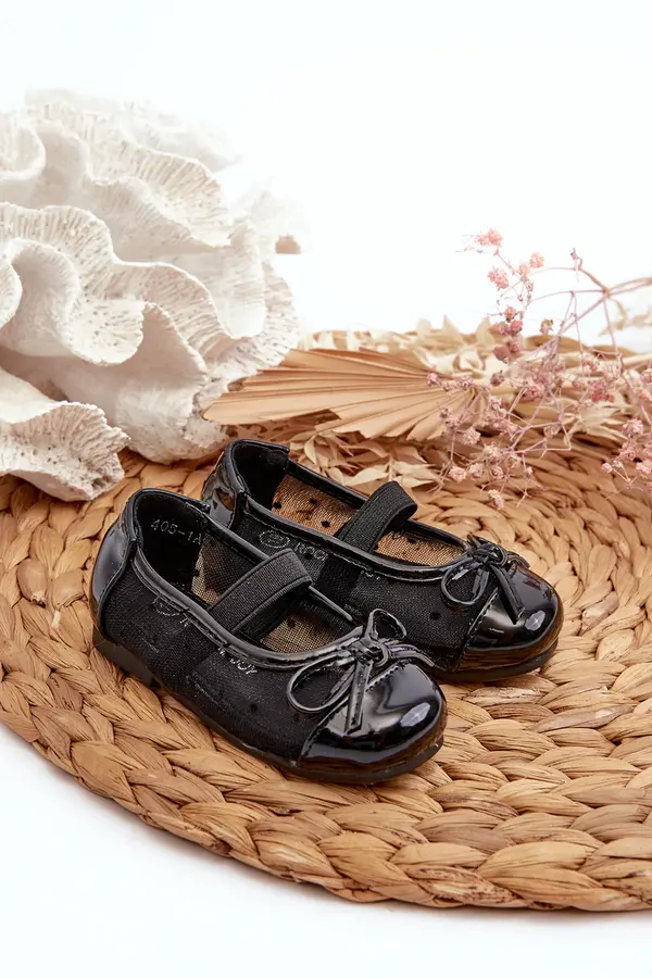 Boto Boto Black Children's Ballerina Flats With Bow Jellema