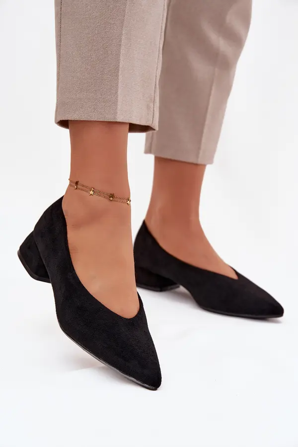 Boto Boto Block heel pumps with eco suede black Karielle