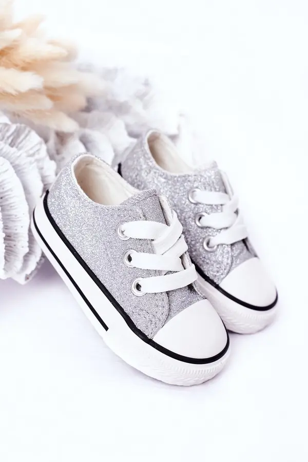Boto Boto Children's Glitter Sneakers Silver Bling-Bling