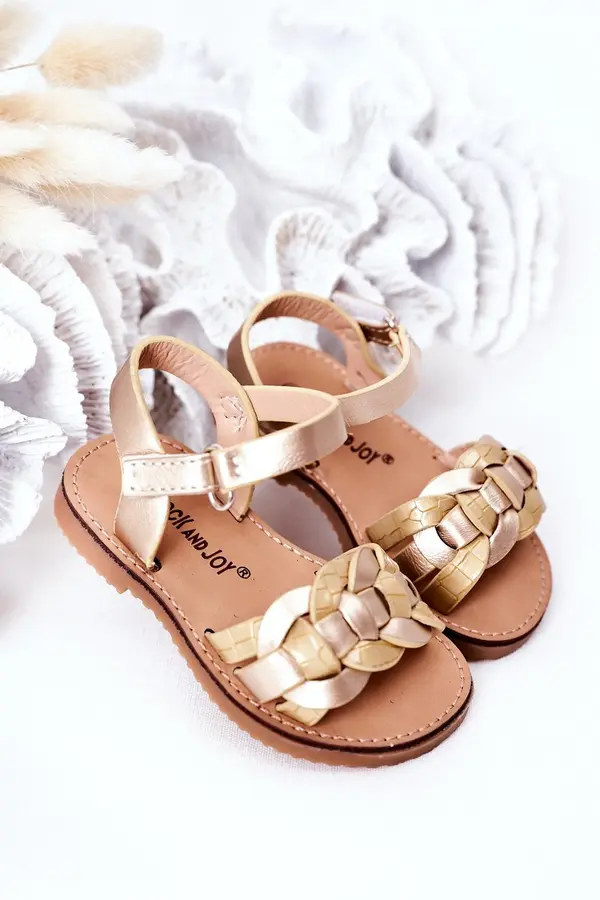 Boto Boto Children's Sandals With Snake Pattern Gold Baxlee