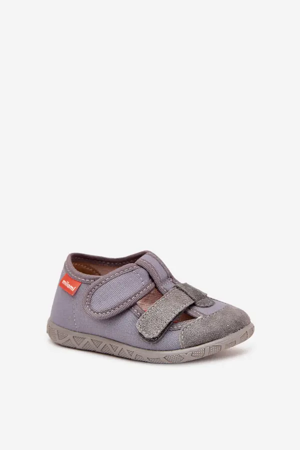 Milami Boto Children's slippers Milami with Velcro gray Reathiana