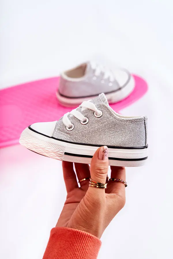Boto Boto Children's Sneakers Tied Rose Silver Wella