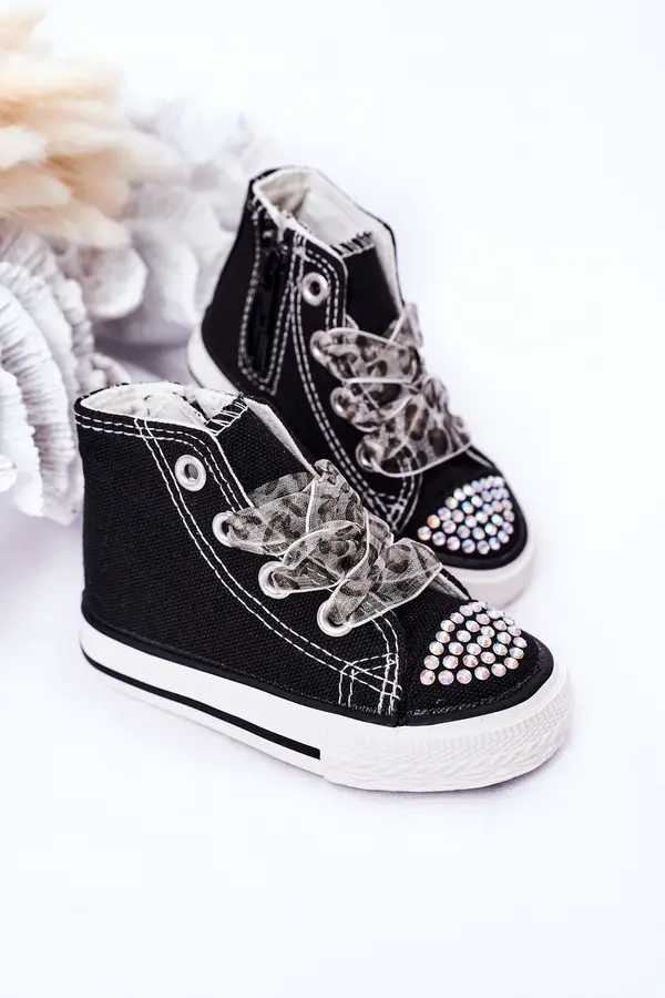 Boto Boto Children's Sneakers With Cubic Zirconia Black Smile