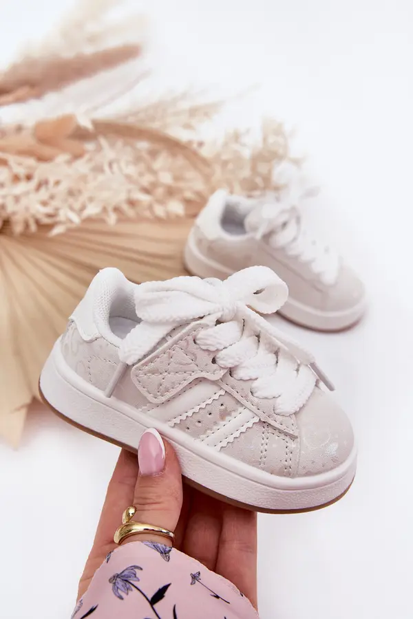 Boto Boto Children's Sports Shoes Sneakers with Hearts White Mirelle