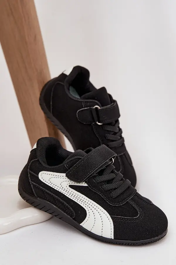 Boto Boto Children's Sports Shoes With Velcro Black and White Perrin