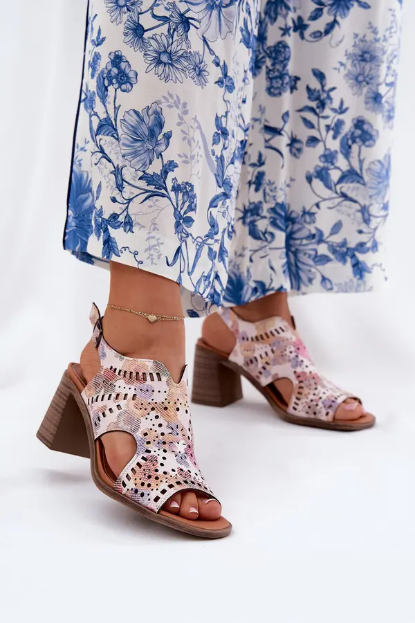 Boto Boto Cutout Women's Sandals On Heel Multicolor Tosine