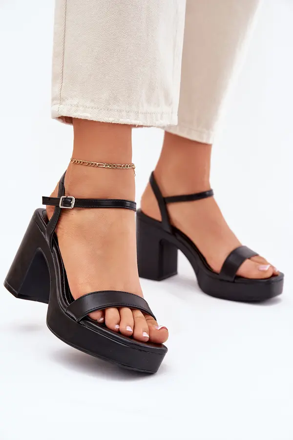 Boto Boto Eco Leather Heeled Sandals Black Lillita