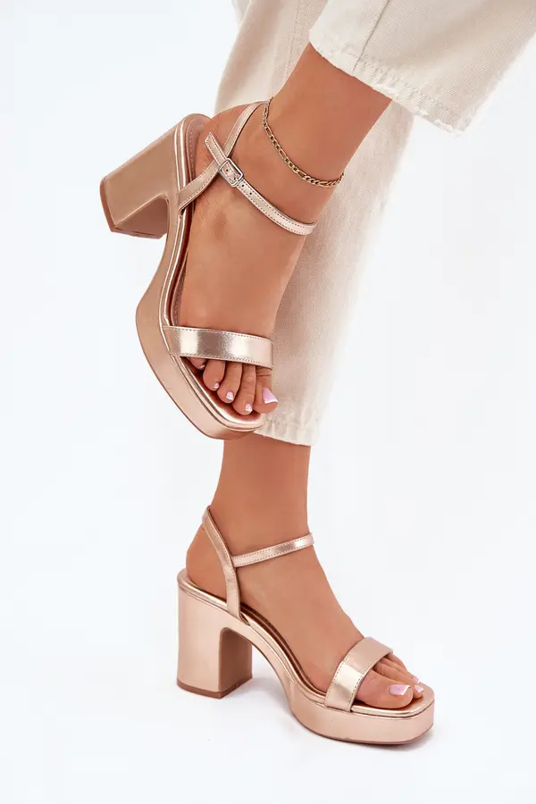 Boto Boto Eco Leather Sandals On Heel Rose Gold Lillita