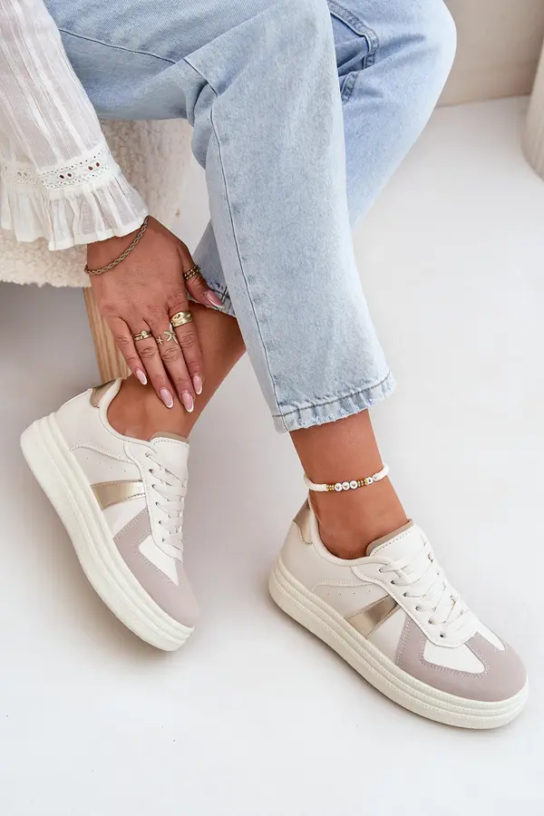 Boto Boto Eco Leather Women's Sneakers On Platform Beige Goriette