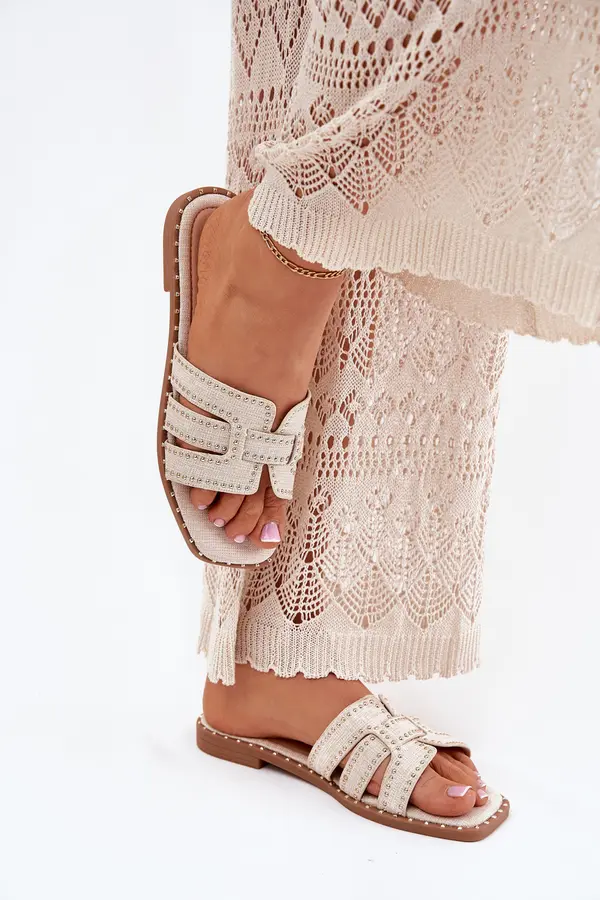 Boto Boto Embellished flat sandals beige Anniles