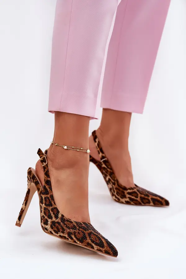 Boto Boto Embellished Stiletto Sandals Leopard Brown Kemonia