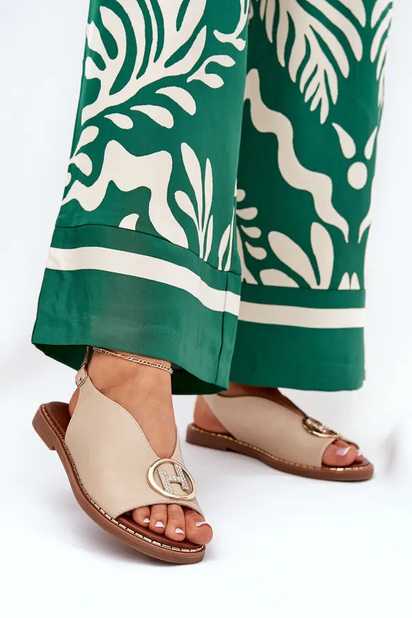 Boto Boto Flat elegant sandals with decoration beige Iseliria