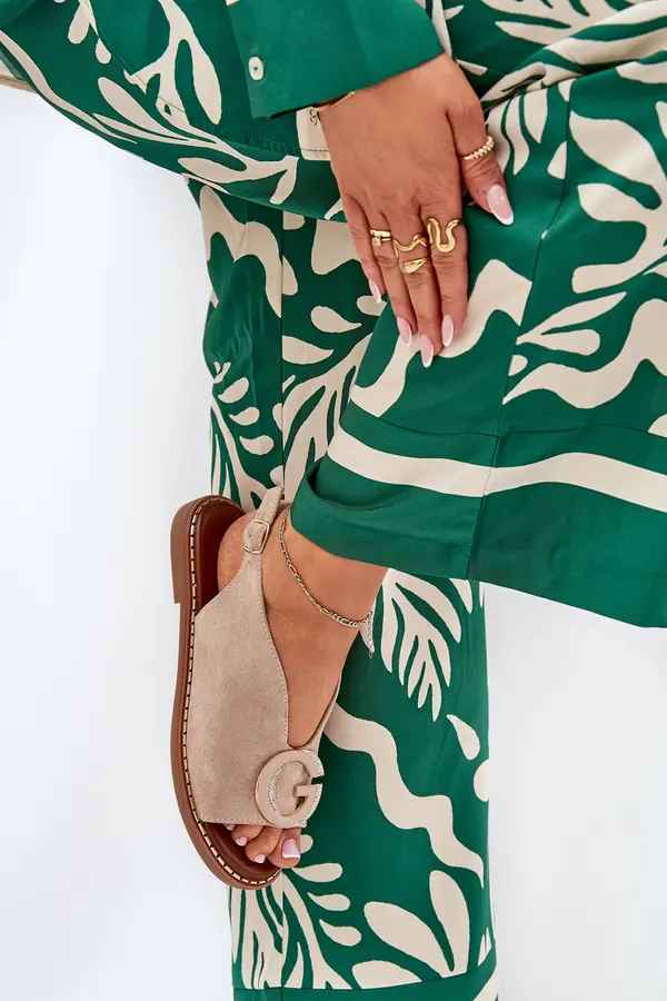 Boto Boto Flat Sandals With Decoration Beige Haliones