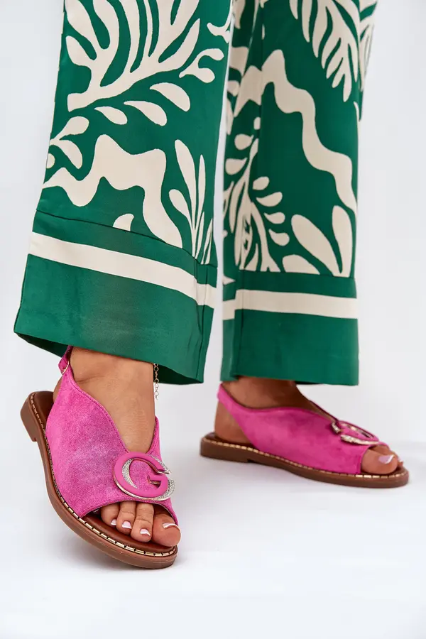 Boto Boto Flat Sandals With Decoration Pink Haliones