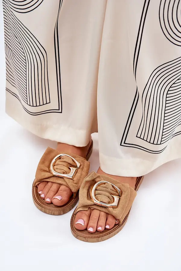 Boto Boto Flat Women Sandals With Decorative Detail Camel Nellodra