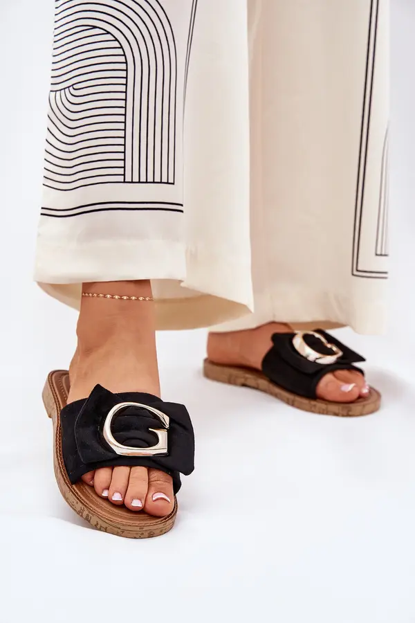 Boto Boto Flat Women's Sandals With Decorative Detail Black Nellodra