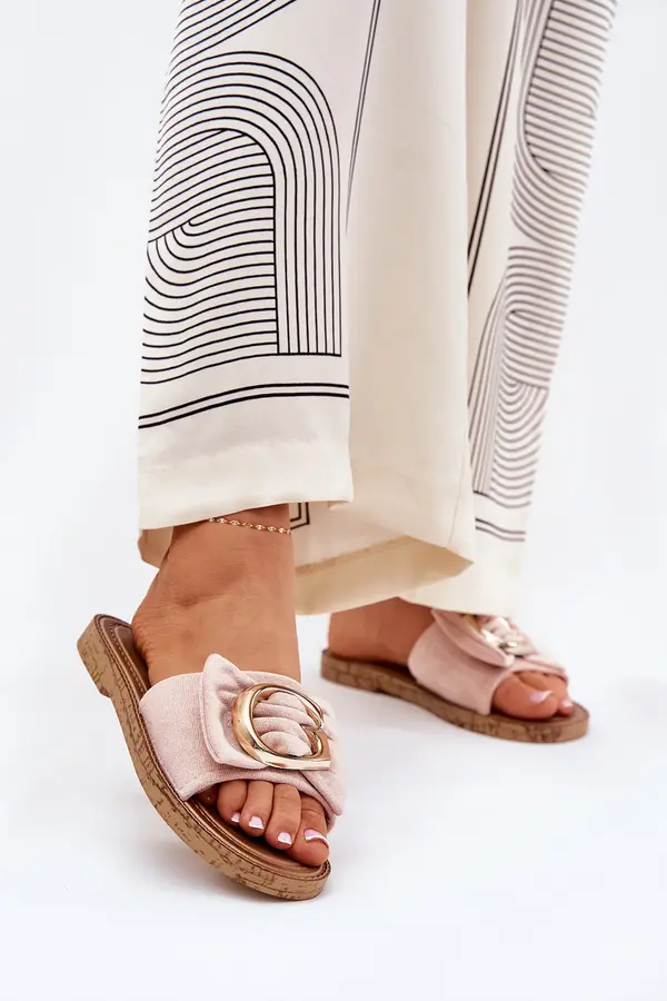 Boto Boto Flat Women's Slippers With Decorative Detail Pink Nellodra