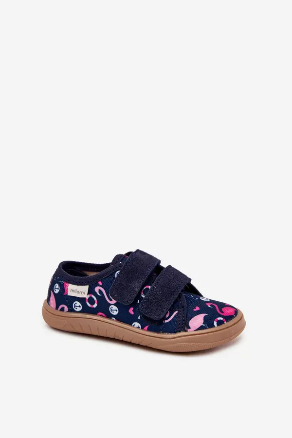 Milami Boto Girls Barefoot Slippers Flamingos Milami Navy Saphira