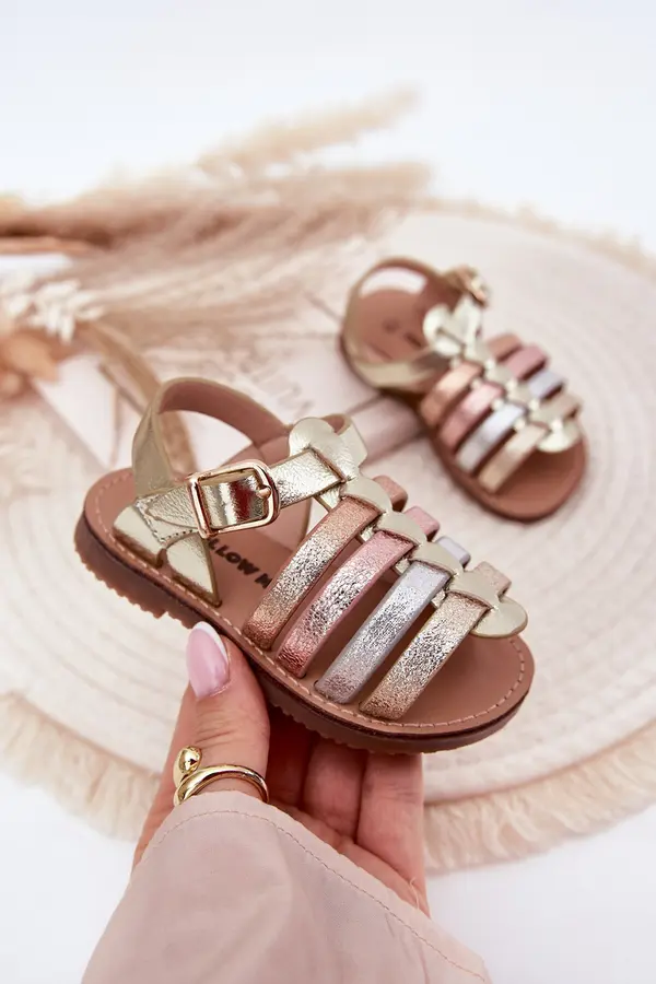 Boto Boto Girls Children Sandals Made Of Eco Leather Golden Mariana