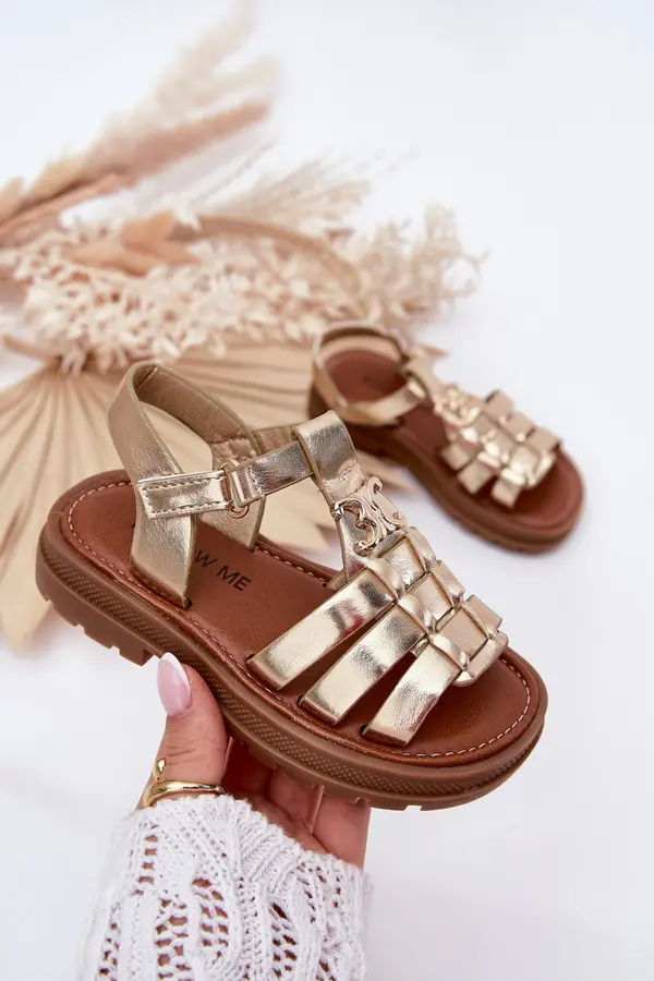 Boto Boto Girls Sandals With Decorative Detail Golden Serina