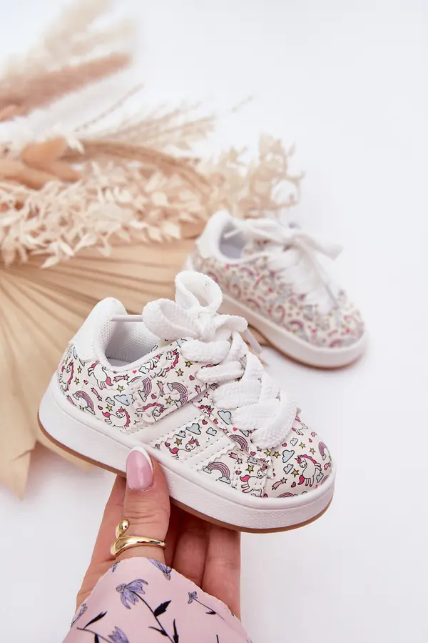 Boto Boto Girls Sports Shoes With Unicorn Motif White Ilana