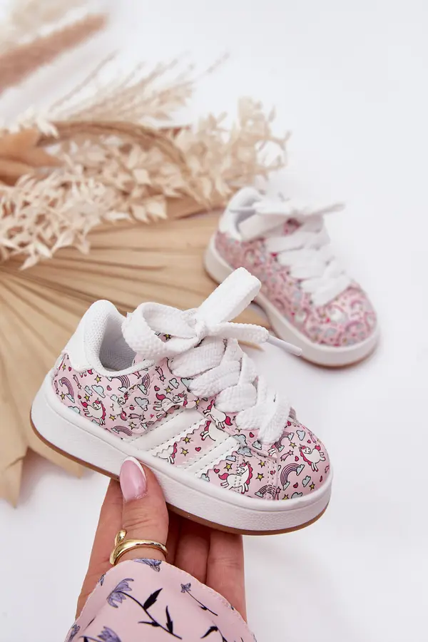 Boto Boto Girls Sports Shoes With Unicorn Pattern Pink Ilana