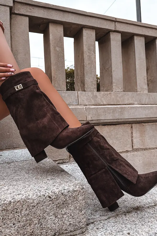 Boto Boto Insulated Women's Heeled Boots With Decorative Strap Chocolate Luvielle