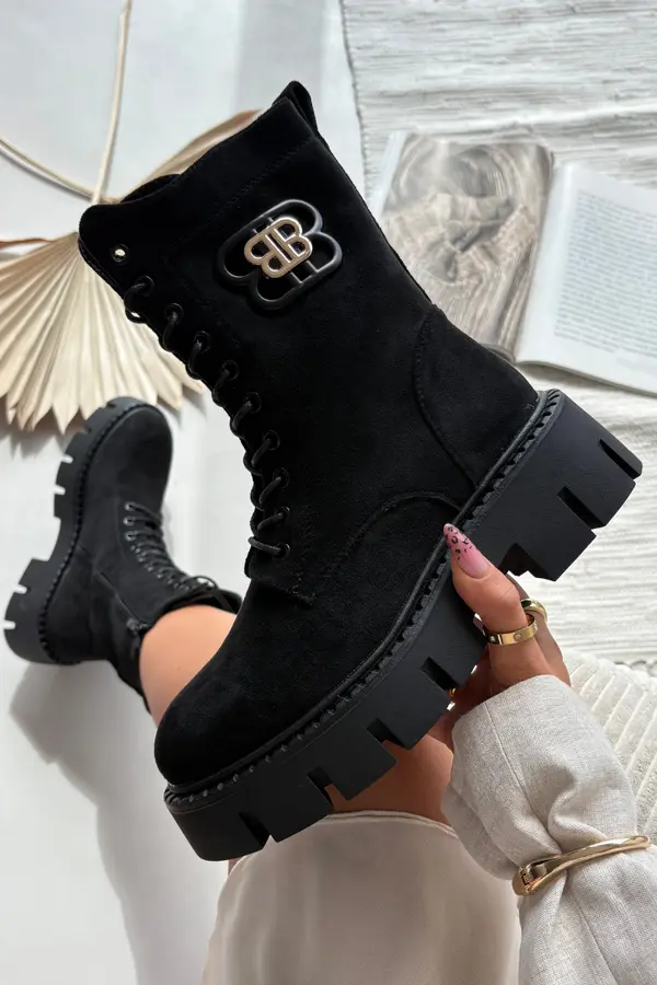 Boto Boto Insulated work boots women's with decoration black Melisse