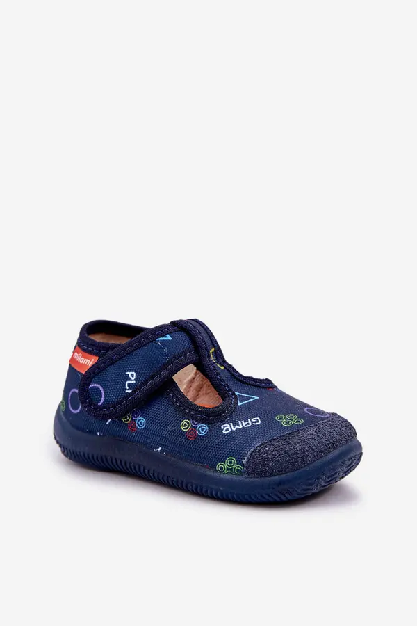 Milami Boto Kids Slippers Milami Elastic With Velcro Navy Ambette
