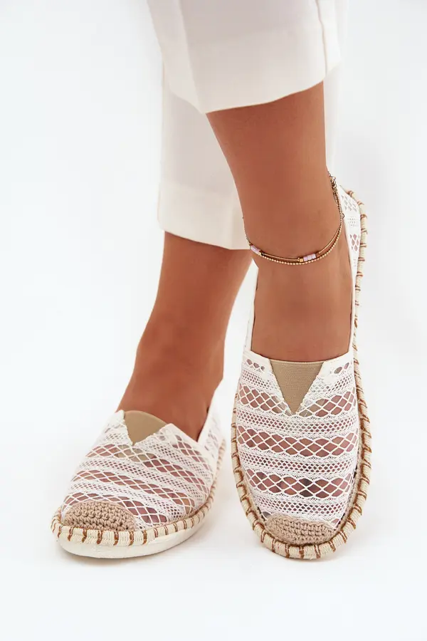 Boto Boto Lace Women's Espadrilles With Mesh White Faylira