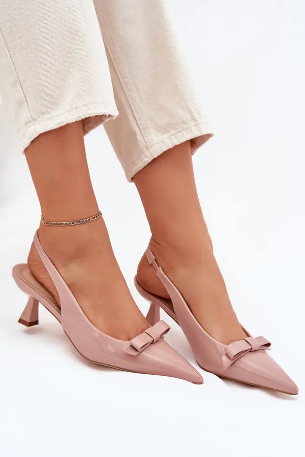 Boto Boto Lacquered High Heels With Bow Nude Naylna