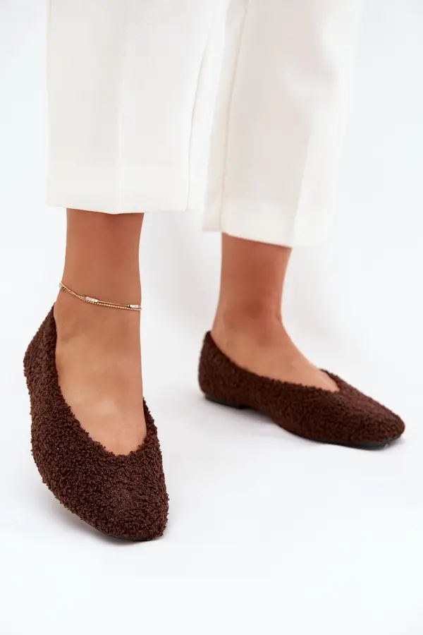 Boto Boto Ladies Ballet Flats With Sheepskin Chocolate Zimira