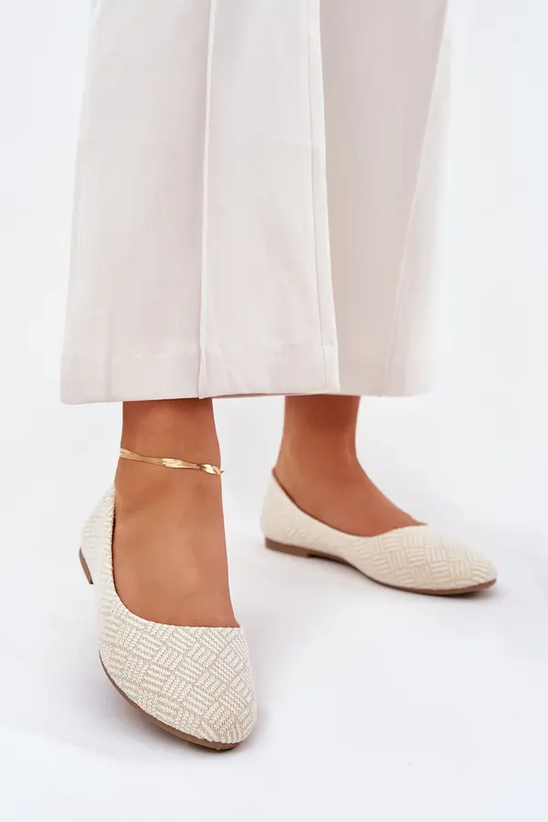 Boto Boto Ladies Flat Ballerinas With Glitter Gold Tatorelis