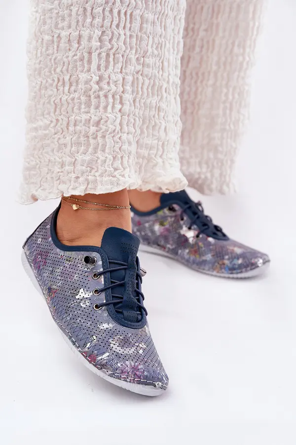 ARTIKER Boto Ladies Leather Derby Shoes Made Of Natural Leather Patterned Artiker