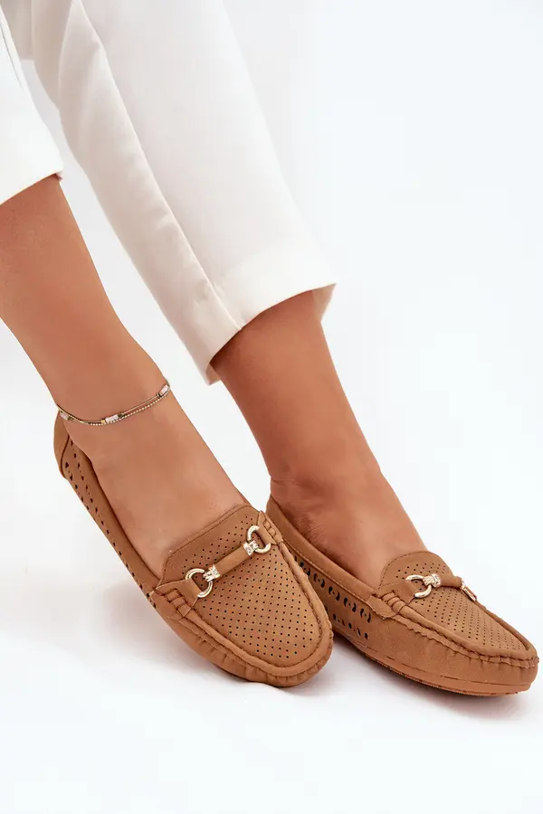 Boto Boto Ladies Moccasins With Cutouts And Decoration Camel Kaydance
