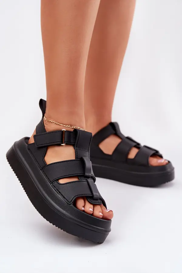 Boto Boto Ladies Platform Sandals Black Nitavelia