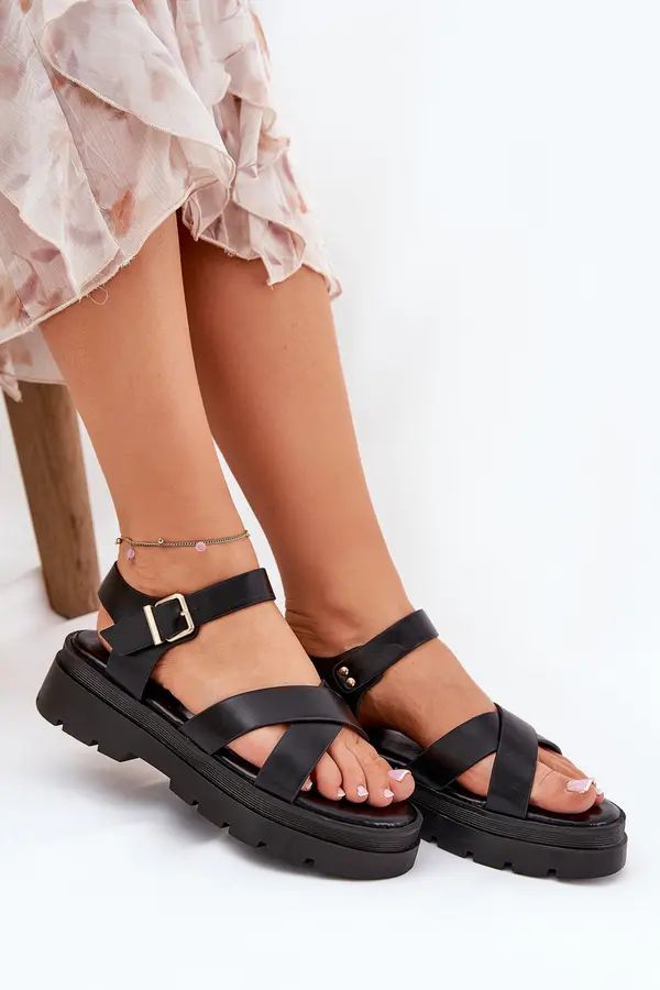 Boto Boto Ladies Platform Sandals Made Of Eco Leather Black Gevinniser