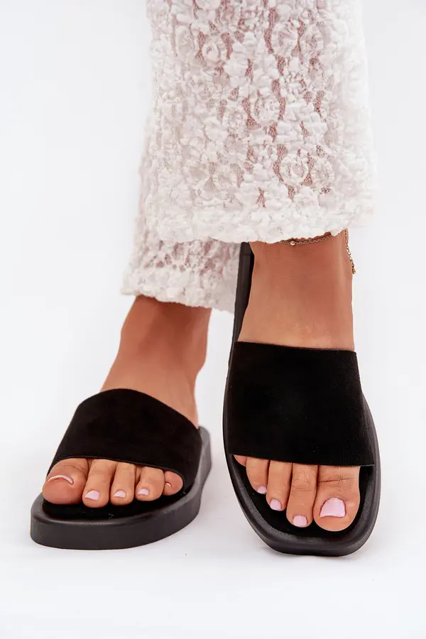 Boto Boto Ladies Platform Sandals Made Of Eco Suede Black Jorina