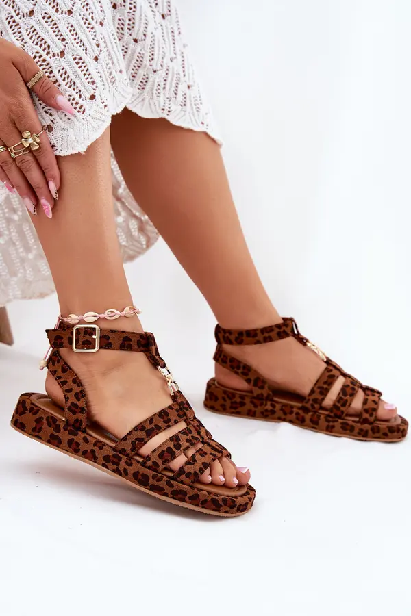 Boto Boto Ladies platform sandals with gold detail leopard Kartia