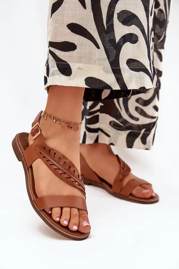 Boto Boto Ladies sandals made of natural leather on a flat heel Zazoo