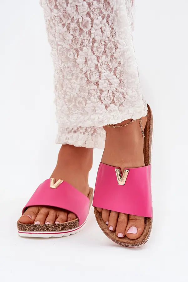 Boto Boto Ladies sandals on cork platform with decorative detail fuchsia Vessira