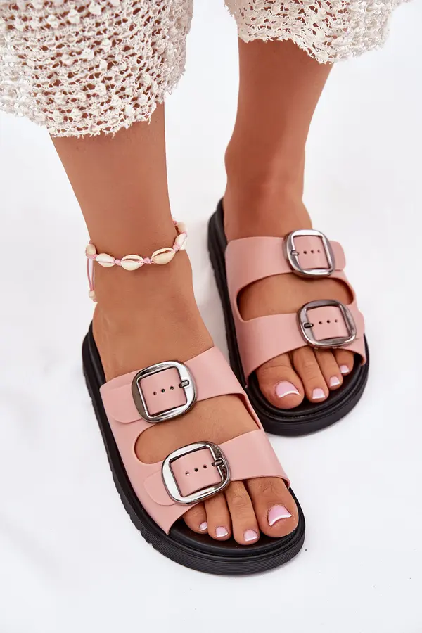 Boto Boto Ladies Sandals With Buckles On Platform Pink Elamas