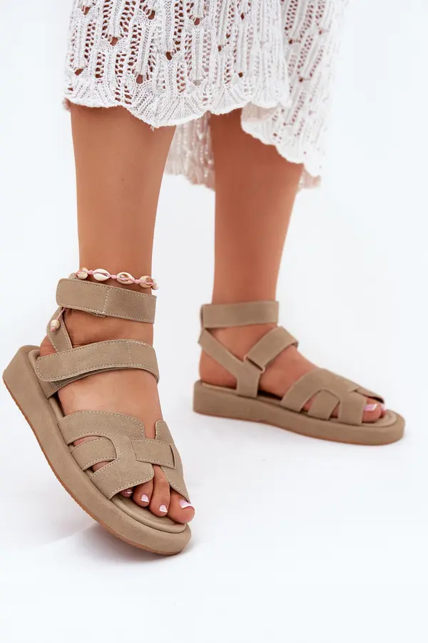 Boto Boto Ladies Sandals With Velcro Khaki Uvissa