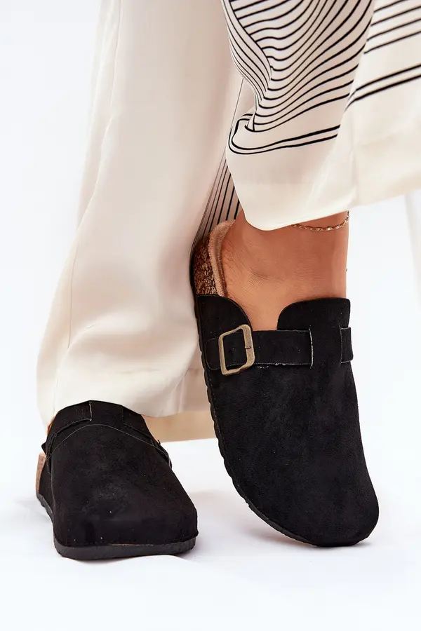 Boto Boto Ladies Slippers and On Platform With Buckle Black Selio